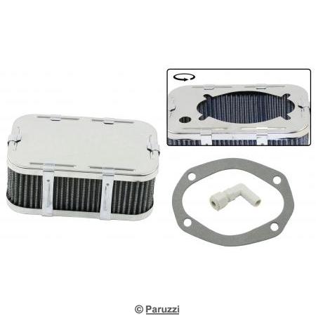 Chromed rectangular air cleaner (each)