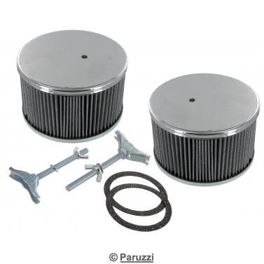Air cleaners with a chromed top side (per pair)