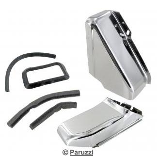 Chrome oil cooler tin including seals (2-part)