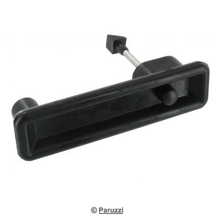 Cabinet door handle black with a black push botton (each)