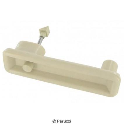 Cabinet door handle ivory with an ivory beige push botton (each)
