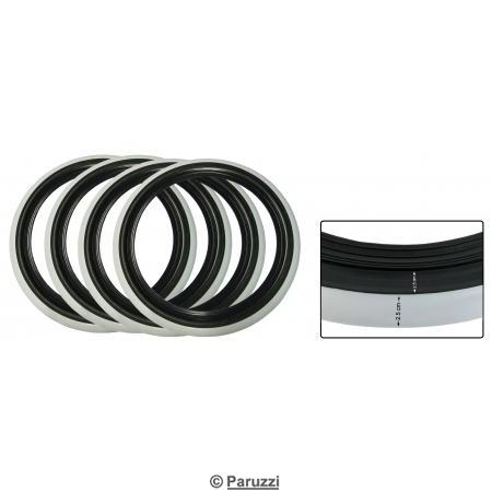 White Wall tire insert 2.5 cm black/2.5 cm white (4 pieces)