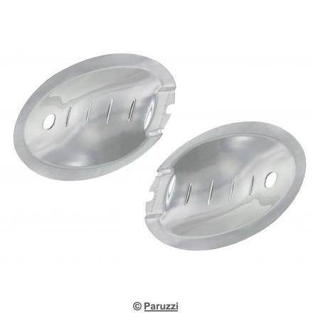 Fingerplattor fr drrhandtagsskydd i polerad aluminium (per par)