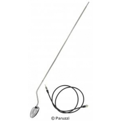 Chromed antenna for vehicles with safari windows