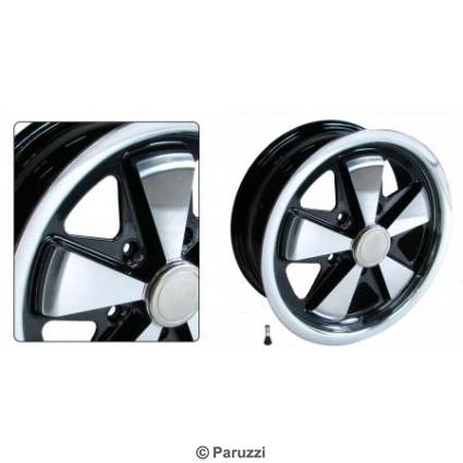 911 wheel polished with matte black inner side (each)