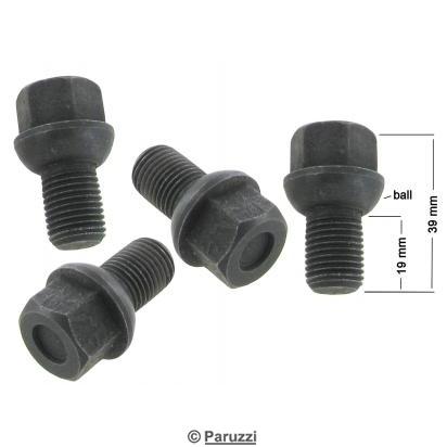 Parafusos da roda, oxidada eletroltico em preto, padro (4 unidades) 