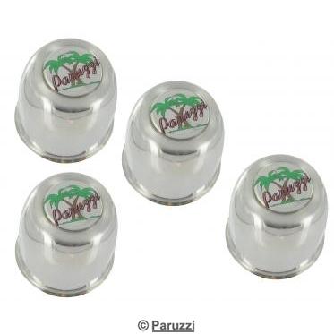 Polished aluminum center caps with paruzzi emblem (4 pieces)