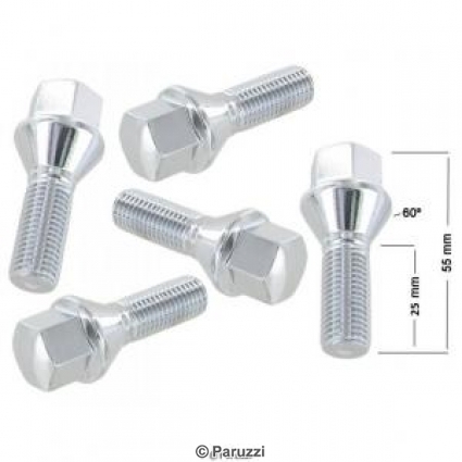 Wheel bolts chromed (5 pieces)