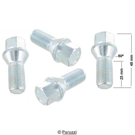 Wheel bolts galvanized (4 pieces)