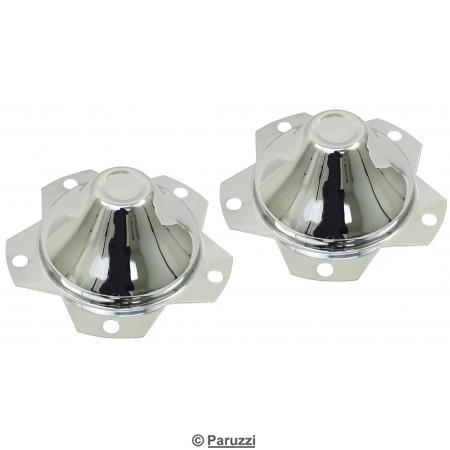 Chromed steel center caps (per pair)