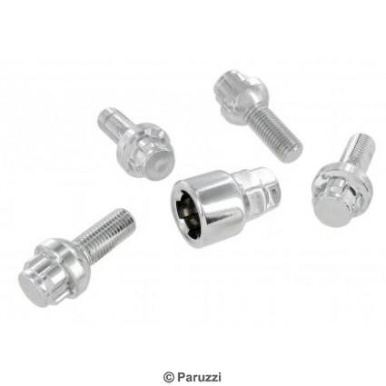 Wheel locks for bolts with convex collar (4 pieces)