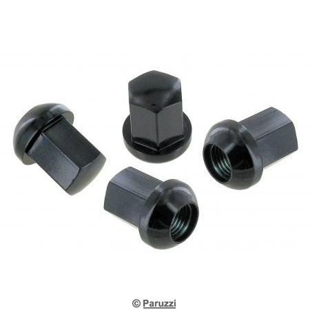 Wheel nuts black anodized aluminum (4 pieces)