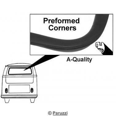 Rear window seal standard (without molding groove)