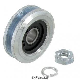 Sliding door hinge roller bearing