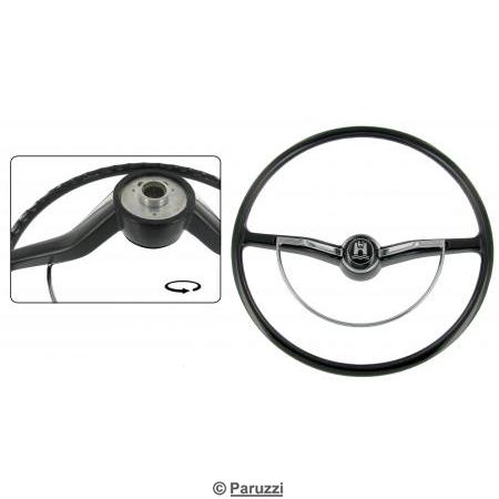 Stock steering wheel black complete 