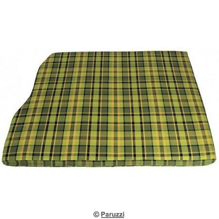 Housse de revtement verte et jaune  carreaux pour coussin dans compartiment moteur, largeur 1210 mm
