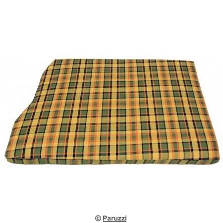 Housse de revtement jaune, verte, jaune et orange  carreaux pour coussin dans compartiment moteur, largeur 1210 mm
