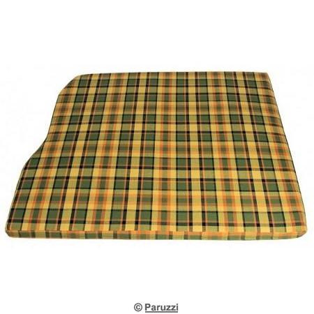 Housse de revtement jaune, verte, jaune et orange  carreaux pour coussin dans compartiment moteur, largeur 1280 mm
