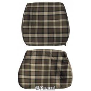 Seat cover set, chequered brown/beige, (per seat) (2-part)