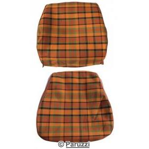 Seat cover set cover, chequered orange/yellow/green, (per seat) (2-part)
