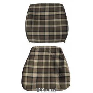 Seat cover set, chequered brown/beige, (per seat) (2-part)