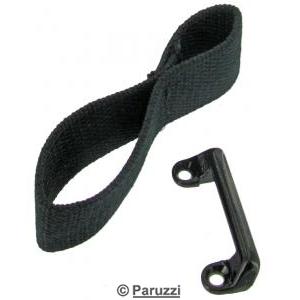 Side cargo door check strap including bracket (each)