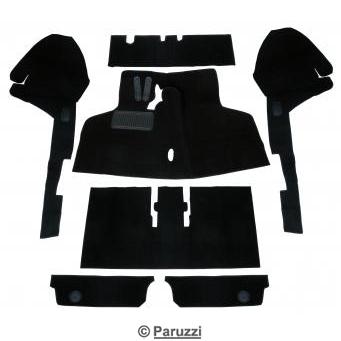 Kit de alcatifa interior com pelo em lao preto (7 peas) 