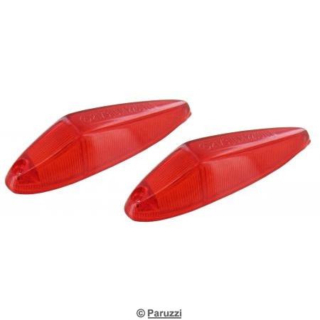 Vitres de clignotant rouges latrales, la paire
