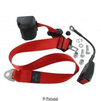 Retractable 3-point seat belt red (each)
