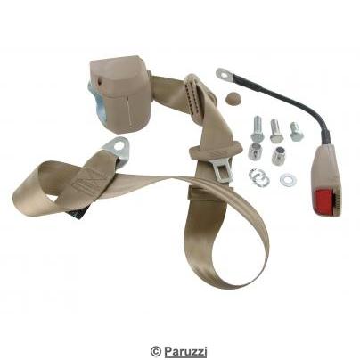 Retractable 3-point seat belt beige (each)