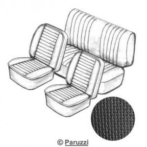 Seat upholstery set without headrest black basket vinyl