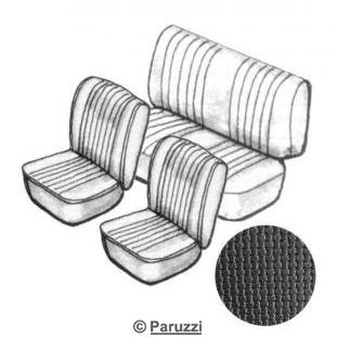 Seat upholstery set black basket vinyl