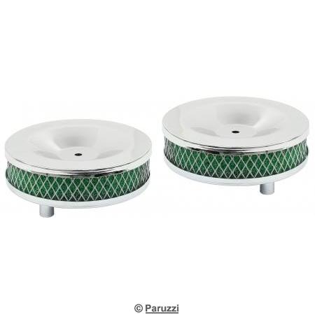 Chrome perforated air cleaners 127 mm height 45 mm (per pair)