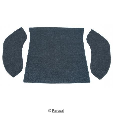 Kit moquette/tapis de fond de coffre arrire en textile gris sel et poivre boucl, en 3 pices
