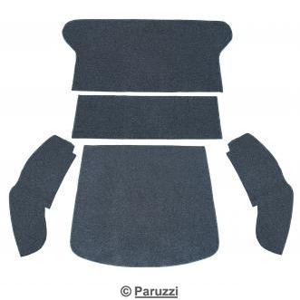 Kit moquette/tapis de fond de coffre arrire en textile gris sel et poivre boucl, en 5 pices
