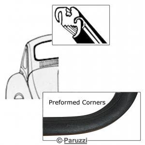 Rear window seal with molding groove