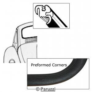 Rear window seal with molding groove