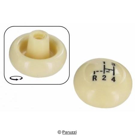 Pommeau/bouton de levier de vitesses en ivoire avec schma de vitesses
