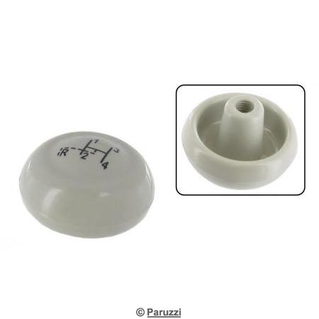 Versnellingspook knop zilver beige met schakelschema
