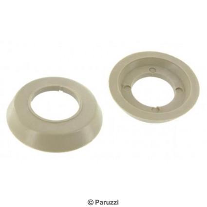 Window or door handle escutcheons silver beige (per pair)