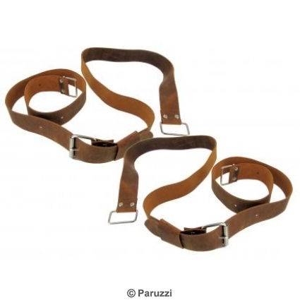 Luggage rack straps camel colour leather (per pair)