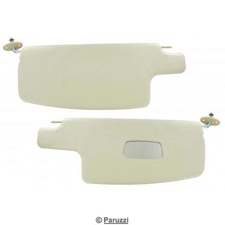 Sun visors white with mirror (per pair)