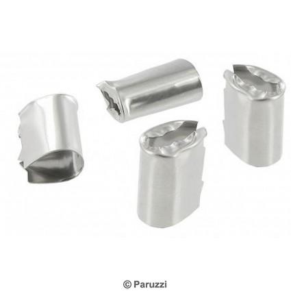 Polished stainless steel roof gutter end pieces (4 pieces)