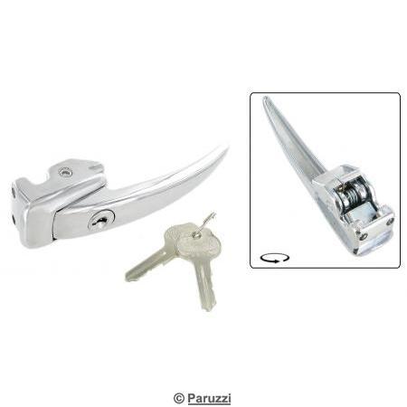 Manipula da porta cromado com fechadura e chaves (cada)