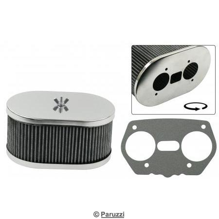 Krom oval luftfilter (stk)