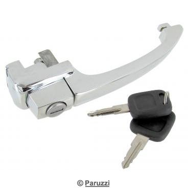 Chrome door handle with lock (each)