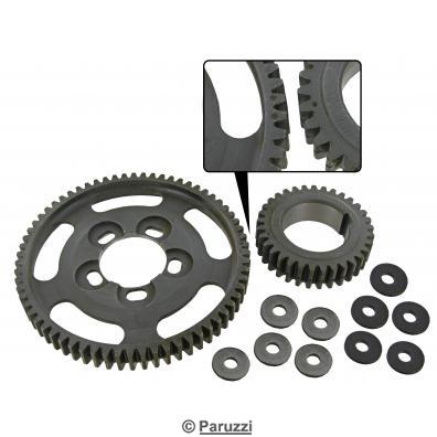 Adjustable cam gear kit with straight gears
