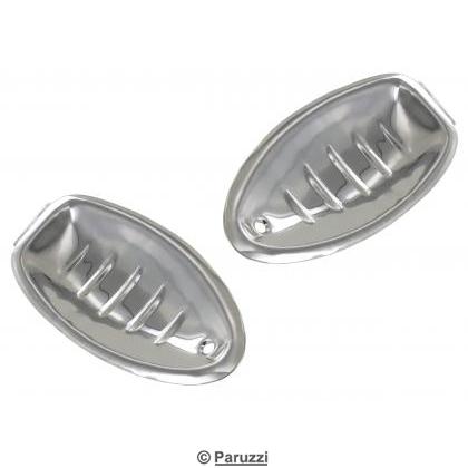 Polished stainless steel door handle guards finger plates (per pair)