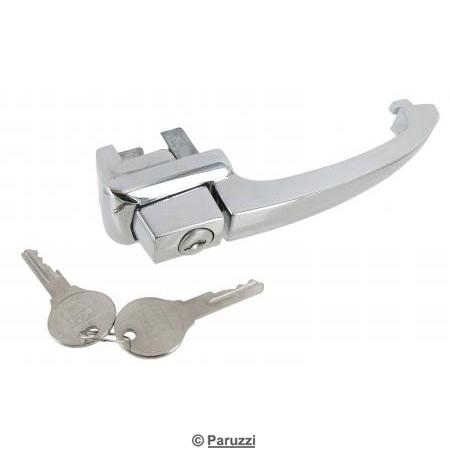 Door handle chrome with lock (each)