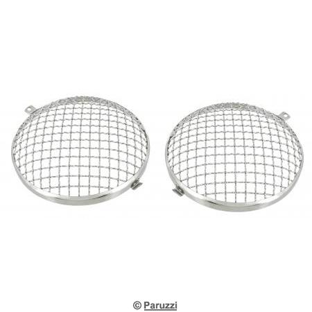 Grilles inox de protection de phare, la paire
